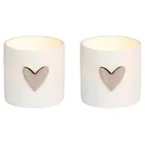 räder Lichter Herz 2er Set, Silber
