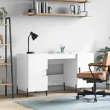 vidaXL Schreibtisch Hochglanz-Weiß 140x50x75 cm Holzwerkstoff