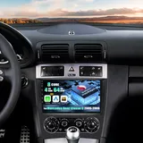 [8 Core 4G+64G]CAMECHO Android 15 Qualcomm Autoradio für Mercedes Benz C Class W203 W209 C180 C200 mit Carplay Android Auto Navi Dual WiFi 9-Zoll Touchsceen mit Navi Bluetooth5.1 FM/RDS+Rückfahrkamera
