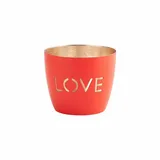 Cr8 A Gift Windlicht Madras Love Eisen Rot/Gold