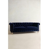 JVmoebel Chesterfield-Sofa, Chesterfield 3 Sitzer XXL Polster Sitz Couch Sofa blau