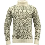 Devold of Norway Hoddevik Wool High Neck Pullover Offwhite / Olive XS