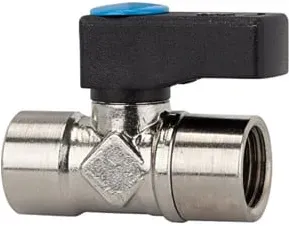 Riegler Mini-Kugelhahn, Drehgriff, Messing vern., G 1/8 IG / R 1/8 AG