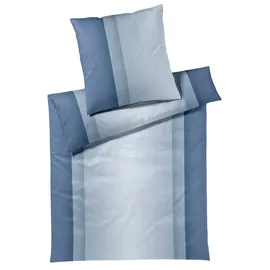 ELEGANTE Bettwäsche Silhouette stahlblue 135x200 cm + 80x80 cm - blau