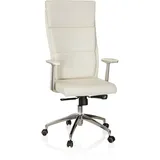HJH Office MONZA 20 Leder Weiß Bürostuhl gepolstert, hohe ergonomische Rückenlehne