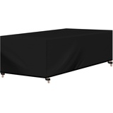 Woltu Abdeckung für Gartenmöbel, Rechteckig 218x77x55 cm, Abdeckhaube aus 420D Oxford Gewebe, Wasserdicht Abdeckplane UV-Beständig, Schutzhülle Plane für Möbelsets Gartentisch Sitzgruppe,Schwarz