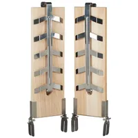 relaxdays Grillguthalter 6 x Flammlachsbretter, Holz braun|silberfarben