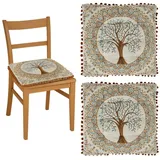 Marrakesch Orient & Mediterran Interior Stuhlkissen Set 2er Guansha 40 x 40 cm Braun