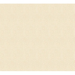 Textiltapete LIVING WALLS "Di Seta", beige (elfenbeinfarben), B:0,53m L:10,05m, Viskose, Vlies, Tapeten, Grafik Tapete einfarbig Tapeten Wohnzimmer Schlafzimmer Küche Design