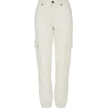 URBAN CLASSICS Organic Stretch Cargo Hochtaillierte Jeans Off White Raw 26