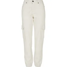 URBAN CLASSICS Organic Stretch Cargo Hochtaillierte Jeans Off White Raw 26