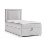 Best For Home Trinity K3 EinzelBett | Boxspringbett 90x200 mit Bonell Federkernmatratze 90x200 | MatratzenTopper 90x200 | Bett mit Matratze | Bett mit Stauraum | Lieferung an die Bordsteinkante