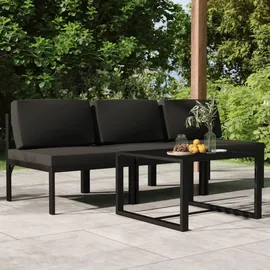 vidaXL Garten-Lounge-Set 4-tlg. grau
