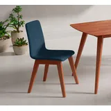 Stuhl HOME AFFAIRE "Sandy", blau (jeans, kirsch, jeans), B:47cm H:88cm T:56cm, Polyester, Stühle, Stuhl, mit verschiedenen Stuhlbeinfarben und Farbvarianten, Sitzhöhe 47 cm