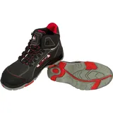 Arbeitsstiefel S3 Stahlkappe Arbeitsschuhe Bausschuhe Leder Schwarz-Rot (BTNRED) Gr. 48 - Schwarz - 48