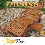 TOP ANGEBOT Gartenliege Sonnenliege Relaxliege Rollliege Eukalyptus Holz FSC
