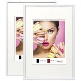 Ideal Trend 2er 3er 5er Pack Photo Style Set Bilderrahmen Wanddeko Collage Poster Kunststoff Rahmen: Farbe: 2er Pack Weiß | Format: 29,7x42 DIN A3