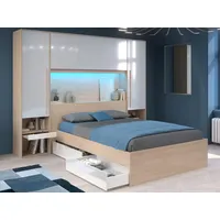 Vente-unique Bett mit Stauraum + Lattenrost + Matratze -
