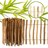 BooGardi Staketenzaun 90 cm Abstand 3-5cm · 500 cm lang · imprägniertes Haselnuss Holz · Gartenzaun / Bauernzaun / Kastanienzaun