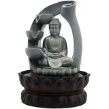 POTYYH Zimmerbrunnen Wasserfall - Springbrunnen mit Buddha und geräuschloser Pumpe - Wasserbrunnen Feng Shui für Heimdekoration, Büros, Meditation, Yoga