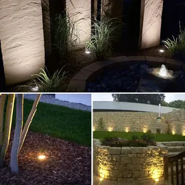 SSC-LUXon 4er Set JUAVI Bodeneinbauleuchte aussen IP67 - Bodenstrahler schwarz rund 230V befahrbar für GU10 (separat erhältlich)