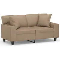 vidaXL 2-Sitzer-Sofa mit Zierkissen Cappuccino-Braun 120 cm Kunstleder