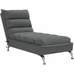 vidaXL Massage-Chaiselongue mit Kissen Dunkelgrau Stoff