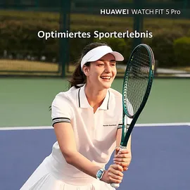 Huawei Watch Fit 5 BT 48 mm Aluminiumgehäuse Silber Fluorelastomerarmband Weiß inkl. FreeBuds 7i