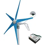 Windturbine-Generator-Kit, 400W Leistung, PWM-Regler, 24V, 5 blaue Klingen, 400W