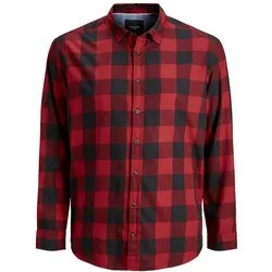 Jack & Jones Herren Freizeit Hemd JJEGINGHAM Comfort Fit Plussize Comfort Fit Rot 12183107 3XL