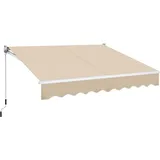 Yaheetech Einziehbare Markise, Fallarmmarkise mit Handkurbel 250x200cm, Manuelle Gelenkarmmarkise wasserabweisend, Sonnenmarkise Winkel Längeinstellung(5-35°), Sonnenschutz für Terrasse Balkon