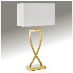 tectake® Tischleuchte, modernes Design, blendfreies Licht, Kippschalter am Kabel, 27 x 12 x 51,5 cm