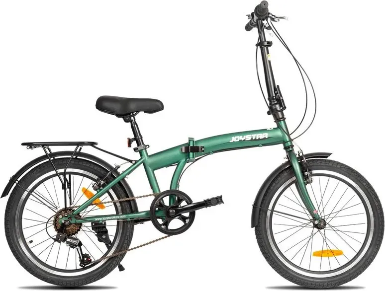 JoyStar, Super, 6-Gang-Faltfahrrad für Erwachsene, 20 Zoll, aus leichtem, hochwertigem Stahl, Doppel-V-Bremse, für Camping und Pendeln, Grün