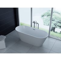 PureHaven freistehende Luxus Acryl-Badewanne 170x80cm elegant inkl. Siphon Überlaufschutz leicht zu pflegende Oberfläche extra starker Rahmen Weiß - versch. Ausführungen