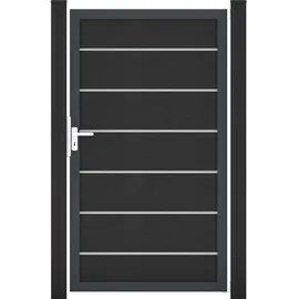 GROJA Gartentor 100 x 180 cm Anthrazitgrau/Aluminium