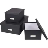 Bigso Box of Sweden Aufbewahrungsbox INGE 3-tlg. dunkelgrau
