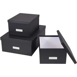 Bigso Box of Sweden Aufbewahrungsbox INGE 3-tlg. dunkelgrau