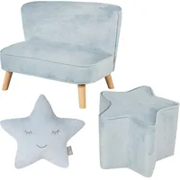 roba Kindersitzgruppe »Lil Sofa«, (Set, 3 tlg.), bestehend aus Kindersofa, Kinderhocker und Dekokissen in Sternform,