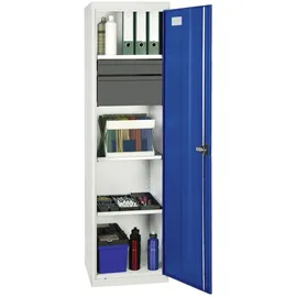 stumpf metall Stumpf Werkzeug- und Materialschrank Serie 3000 lichtgrau / enzianblau + 1 Schublade 100 mm + 1 Schublade 200 mm + 3 Auszugsböden - 3005774