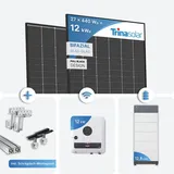 12 kWp PV Anlage Fronius mit 12 kWh Speicher BYD HVS - Bifazial, Full Black inkl. Montageset
