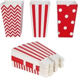 Nv Wang Popcorn Boxen,Popcorn Tüten Pappe 18 Stück Popcorn Candy Boxen Behälter für Party Snacks, Süßigkeiten, Popcorn und Geschenke,Rot