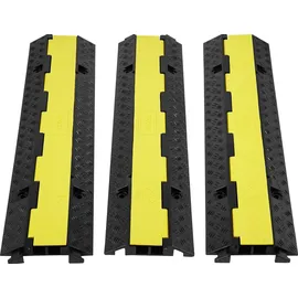 Vevor Kabelschutzmatte Kabelkanal schwarz Kabelkanal außenbereich 3Stk 2-Kanal Kabelbrücke Überfahrschutz 98x24x4,5cm