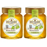 Breitsamer Honig Münchner Lindenhonig 250g flüssig - Eine süß-würzige Honig-Spezialität direkt aus München (1 x 250g) (Packung mit 2)