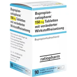 BUPROPION-ratiopharm 150 mg Tab.verä.Wfrs. 90 St