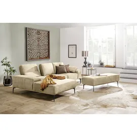W.Schillig Eckcouch Leder 3-Sitzer Braun