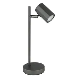Schreibtischlampe Nachttischleuchte Tischlampe grau Leselampe beweglich H 35 cm