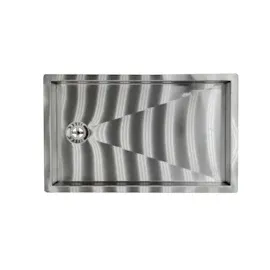 ich-zapfe Tropfblech CNS zum Einlassen 440 mm x 240 mm inkl. Ablaufstutzen