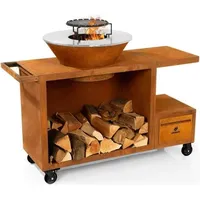DS PRODUKTE LANDMANN Feuerschalen-Wagen + Plancha-Grill KORREO - Ø