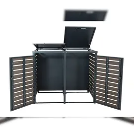 Mendler Mülltonnenverkleidung HWC-K14 119 x 140 x 102 cm anthrazit