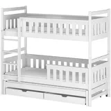 Kids Collective Etagenbett 90 x 200 cm Kiefer massiv weiß